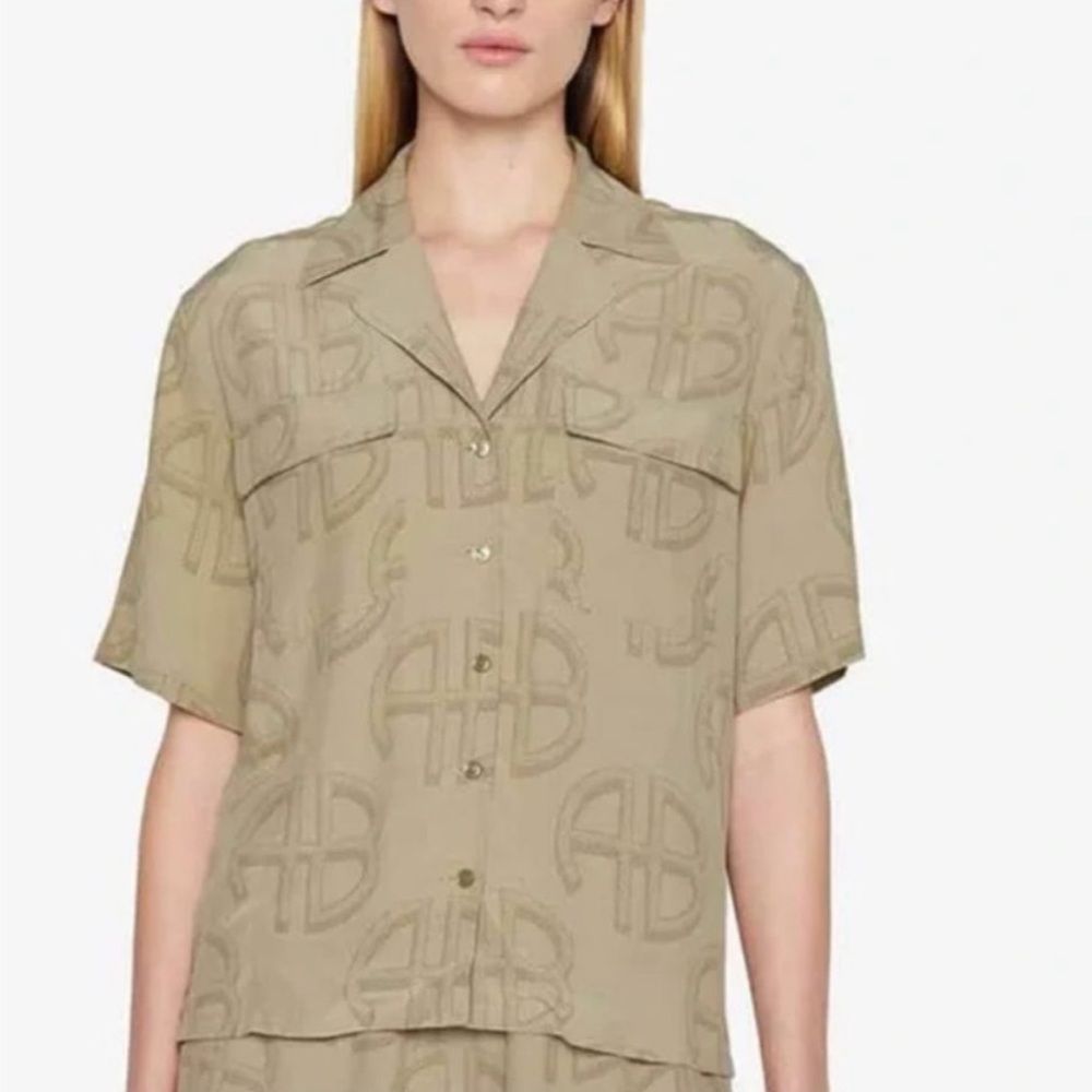 Anine Bing Tan Button Down Shirt